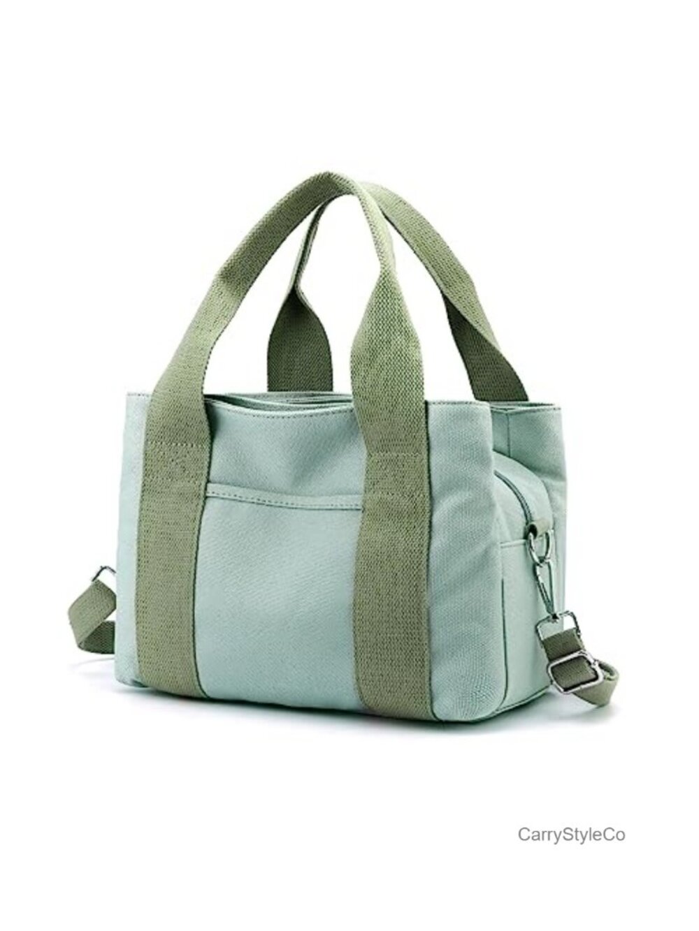 Canvas Crossbody Bag Multi Compartment Adjustable Strap Tote Purse